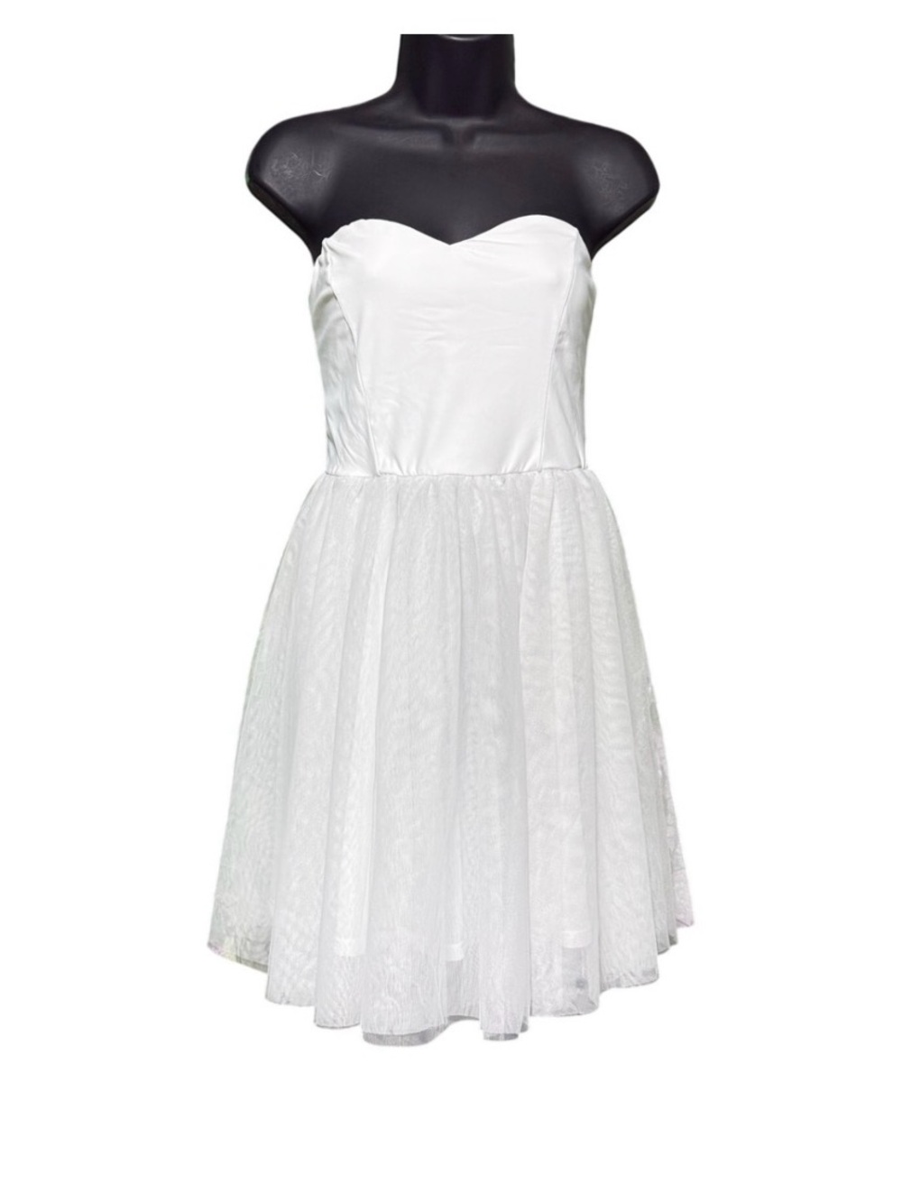 Halara White Tube Backless Tiered Mesh Mini Cocktail Dress Medium - Picture 2 of 4